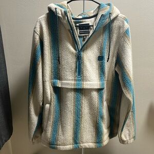 Billabong Cream and Blue Striped Men's Sweater